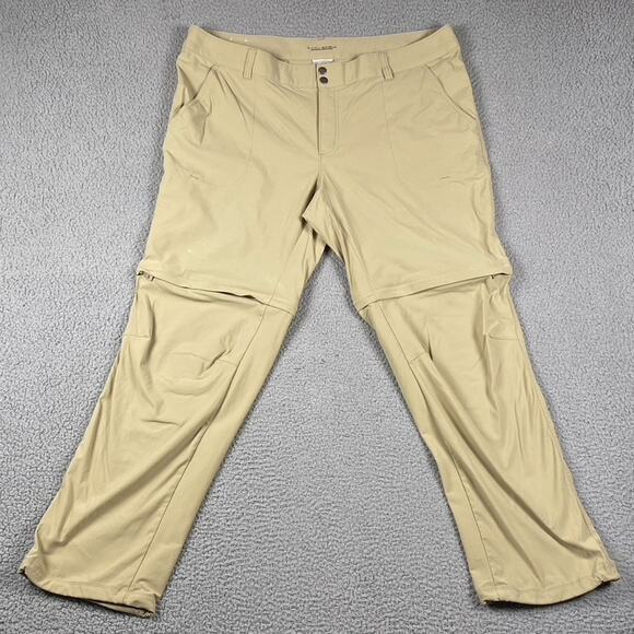 Columbia Omni-Shield Convertible Hiking Pants Men's 40x30 Khaki Zip Off - Picture 1 of 9